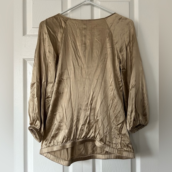 Cache gold silk blouse embellished M - Picture 4 of 4